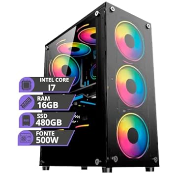 Pc Gamer Cpu Intel I7 3.4ghz Ssd 480gb Memoria Ram 16gb 500W
