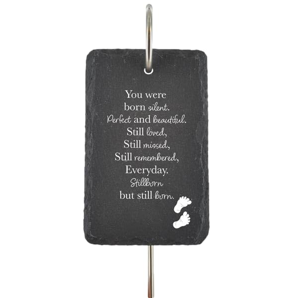 Global Designs Baby Still Born Grave Stick Marker Plaque Ornament Slate Memorial Sentimental Tribute Graveside Decor 25x11cm