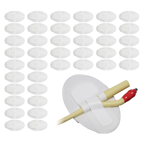 Qintan Catheter Stabilization Device (40Pcs) Foley Catheter Supplies Leg Bag Holder with Extra-Large Self-Adhesive Hook & Loop Breathable Urinary Tube Stabilizer for PEG/G/J Feeding Tubes