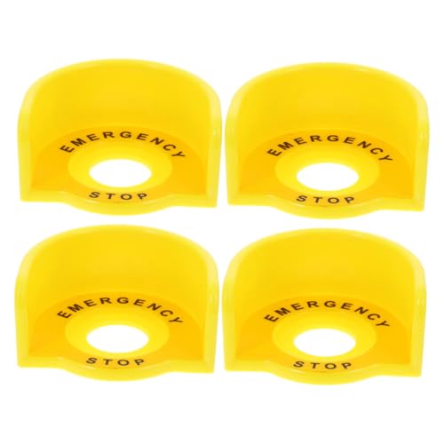 Cubierta de botón amarillo para asegurar cuadros eléctricos y maquinaria