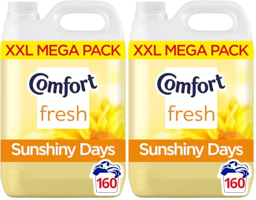 Image of Comfort Sunshiny Days Fabric Conditioner with Stay Fresh technology for 100 days of freshness + fragrance* 4.8 L (160 washes) (Pack of 2)