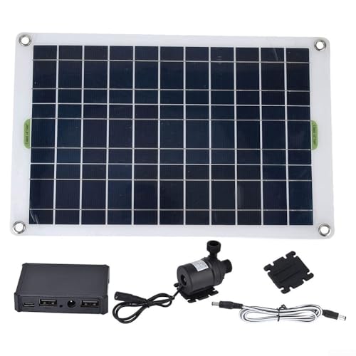 Zilimontt 50W Solar Fountain Pump Garden Water Pump With Solar Panel Battery Box, Max Flow 800L/Hr, Head 5M, Suitable For Ponds, Pools, Aquariums