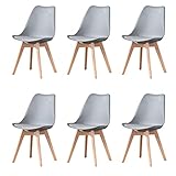 Sillas tapizadas con un cojín de relleno de alta resiliencia que lo hacen sentir mucho mejor cuando se sienta en él; Sillas de sala de estar con patas de silla de material de haya maciza que hacen que las sillas tengan una gran capacidad de peso, cargando hasta 125 kg;