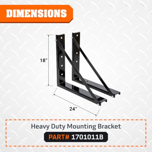 Image of Buyers Products 1701011B Formed Bolted Black Steel Mounting Brackets for Underbody Truck Tool Box, Set of 2, 18 inch x 24 inch, Corrosion Resistant With Universal Hole Pattern For Quick And Easy Mounting
