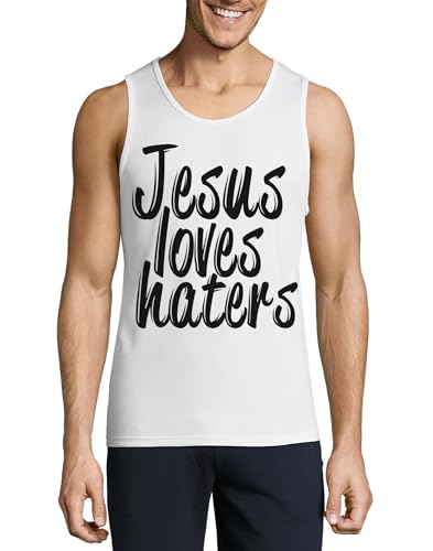 Débardeur coton homme Jesus Loves Haters pour éviter la chaleur avec style