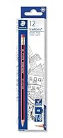 Staedtler Tradition 112 HB Lead Pencil with Rubber Tip (Pack of 12)