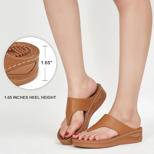 Image of Alicegana Womens Sandals Wedge Shoes: Comfortable Dressy Summer Flip Flops