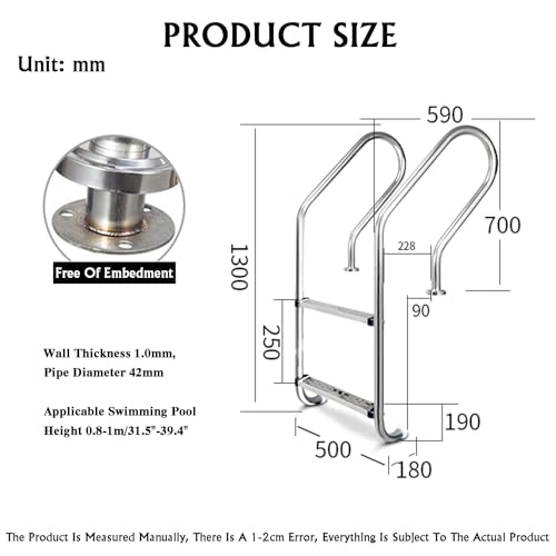 Escalera para piscina de acero inoxidable 2 niveles miniatura 2