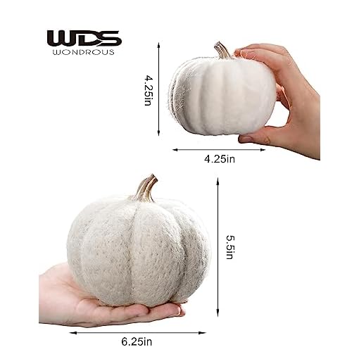 WDS WONDROUS White Pumpkin Decor 2pcs, Fabric Pumpkins for Decorating, Wool Pumpkins for Fall, Thanksgiving, Wedding Parties Decor, Knit Pumpkins Gift - Image 3