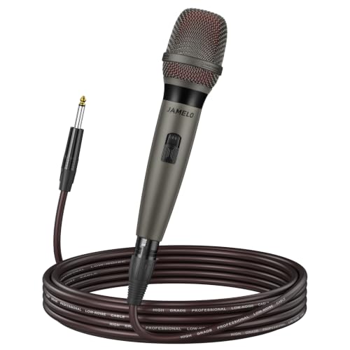 JAMELO Wired Microphones for Singing, Metal Dynamic Handheld Mic
