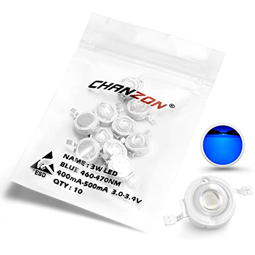 Image of CHANZON 10 pcs High Power Led Chip on Board 3W Blue