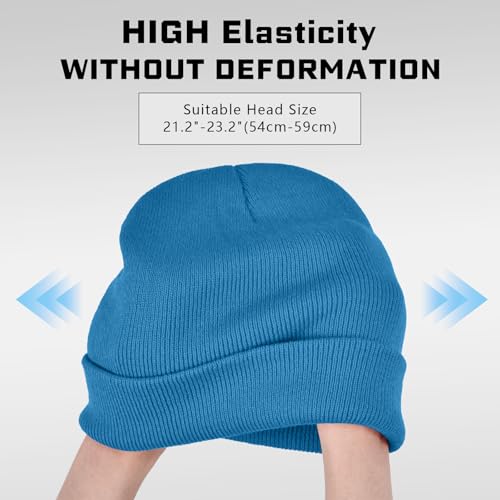 Image of ZOORON Beanie for Men Women Warm Winter Hat Unisex Soft Knit Cuffed Beanie