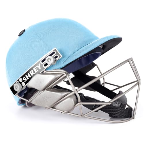 Image of SHREY Pro Guard Stainless Steel 2.0 Batting Cricket Helmet for Men's (SkyBlue, M)