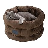 Design stabile: il lettino per gatti include una base antiscivolo che lo mantiene stabile ed evita efficacemente scivolamenti. Ciò aumenta la sicurezza del tuo animale domestico mentre si rilassa o dorme all'interno dei suoi accoglienti confini ed è perfetto per le case attive. La solida costruzione assicura che la grotta rimanga stabile anche in movimento e offre al vostro animale un posto affidabile per riposare.