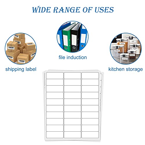 Xilion 100 Sheets 1" X 2-5/8" Address Labels 3000 Labels Sticker Paper For Laser/Ink Jet Printer Mailing Labels 8.5"×11" White 30 Per Sheet #TOP2
