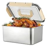 Sitroasho Large Stainless Steel Food Storage Containers with Lids 7500 ML/ 254 oz / 32 Cup Meal Prep Containers for Vegetables, Fruits, Snacks, Roasting Chicken, Lasagna, Baking Casserole