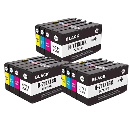 Cartouche d'encre 711XL compatible CZ133A CZ130Z CZ131A CZ132A pour imprimante T120 T520 3SET