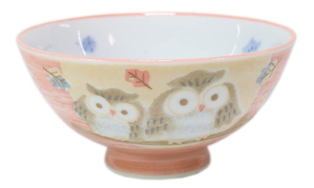 Amazon | ふくろう中平(赤)[11.4×5.5cm] | 夫婦飯碗 和食器 飲食店 