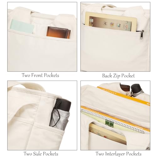 Image of KYALOU Utility Large Tote Bag, Women Casual Shoulder Bags for Work School Gym Beach Travel Shopping Grocery
