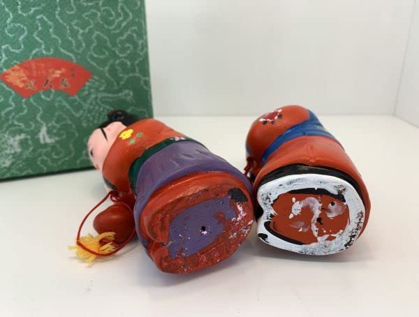 Amazon.co.jp: 中国泥人形民芸品 土人形 2体セット（B18