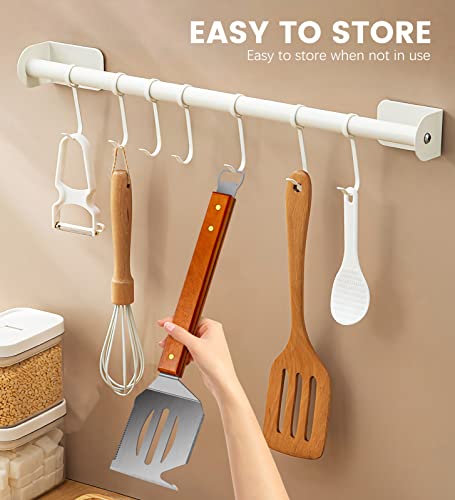 Grill Spatula, Innovative Bbq Spatula All In One Grill Tools With Long Wood Handle, Stainless Steel Bbq Tools For Outdoor Grilling Men And Women, Barbecue Spatula With Silicone Basting Brush #TOP2