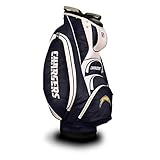Team Golf NFL San Diego Chargers Victory Golf Cart Bag, 10-way Top with Integrated Dual Handle & External Putter Well, Cooler Pocket, Padded Strap, Umbrella Holder & Removable Rain Hood