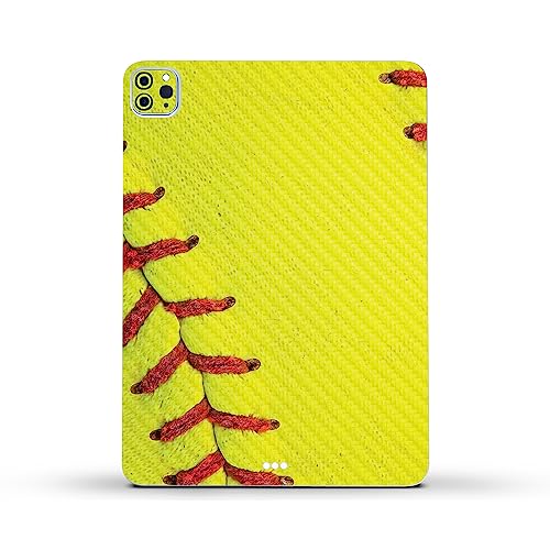 Image of MightySkins Carbon Fiber Skin Compatible With Apple iPad Pro 11 inch M2 4th Gen (2022) Full Wrap Kit - Softball Closeup | Protective, Durable Textured Carbon Fiber Finish | Easy To Apply | Made in the USA