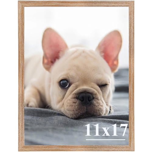 RUN HELIX 11x17 Picture Frames,Simple Designed Photo Frame,Certificate Document Frame for Horizontal and Vertical Formats,11x17 Poster Photo Frame Wall Gallery Home Office Decor,Brown Brown