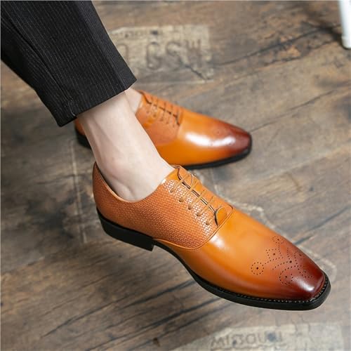 Classic Oxford Shoes Men's Lace-up Brogues Men's Breathable Dress Shoes for Wedding & Office2