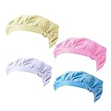WRITWAA Paquete de 4 Gorros de Trabajo Reutilizables Y Cómodos de Poliéster Estáticos Color Y Amarillo