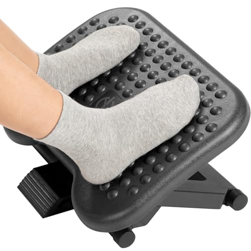 HUANUO Adjustable Desk Footrest, Foot Rest for Under Desk at Work with Massage, Adjustable Foot...