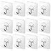 Ninth Five Adhesive Stainless Steel Hooks(13.2lb/6kg) Heavy Duty Sticky Wall & Ceiling & Door Hooks, Clear Reusable Hook for Bathroom and Kitchen No Scratch Waterproof and Oilproof (12 Pack)