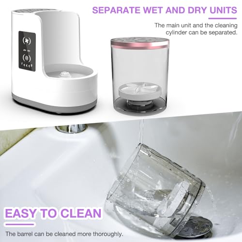 AVCXEC Elektrischer Make Up Pinselreiniger, 3 in 1 Make Up Pinsel Reiniger, Tragbarer Automatischer USB Make Up Pinselreiniger, mit Lufttrocknungsfunktion, für die Meisten Make Up Pinselgrößen