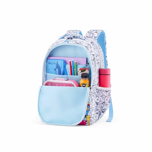 Image of American Tourister Drip | 33 Ltrs | 3 Compartments | Bottle Pocket | Ergonomic Padded Back Panel & Shoulder Straps | School Backpack for Boys & Girls | 1 Year International Warranty | Graffiti White