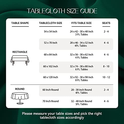 Romanstile 2 Pack Green Tablecloth 60 X 102 Inch, Rectangle Table Clothes For 6 Feet Tables - Stain And Wrinkle Resistant Washable Polyester Table Cover For Dining Table And Parties #TOP6