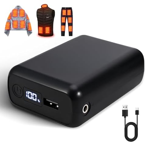 SHINEHOME 9V 2A Rechargeable Battery Pack for Heated Vest 20000mah Heated Jacket Battery Power Bank for Heated Vests Heated Blanket Heated Jackets Heated Hoodies for Men Women with DC Port Cover
