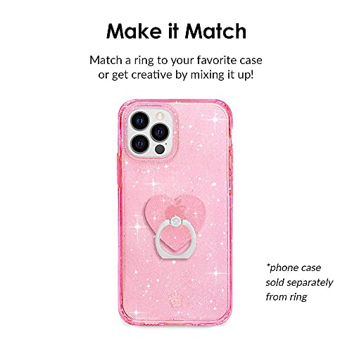 Image of Velvet Caviar Cell Phone Ring Holder - Finger Ring & Stand - Improves Phone Grip Compatible with iPhone, Galaxy and Most Smartphones (Pink Stardust Glitter)