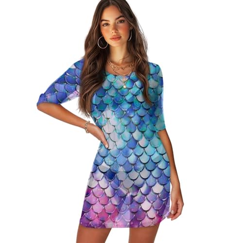 Women's Beach Coverups Swimsuit Bikini Cover Ups See Through Sheer Mesh Dress Short Sleeve Summer T-Shirt Tops