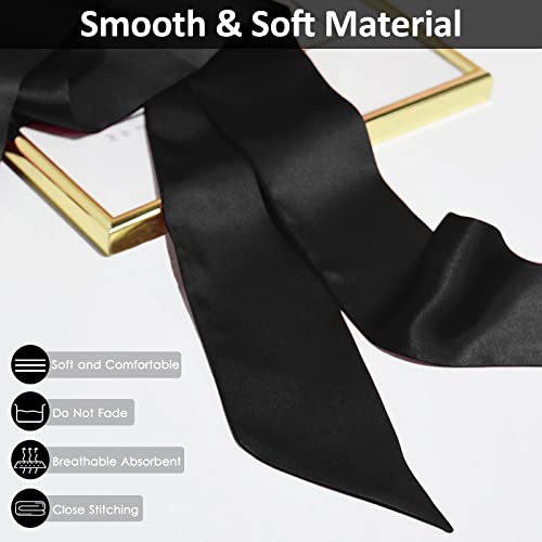 Mantieqingway Bow Tie For Women, Satin Ribbon Girls Self-Tie Bowtie For Uniform, School, Wedding, Cosplay, T-Shirt Accessory (Black) #TOP5
