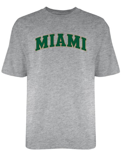 NCAA Miami Hurricanes Licensed T-Shirt, Large, Dark Ash