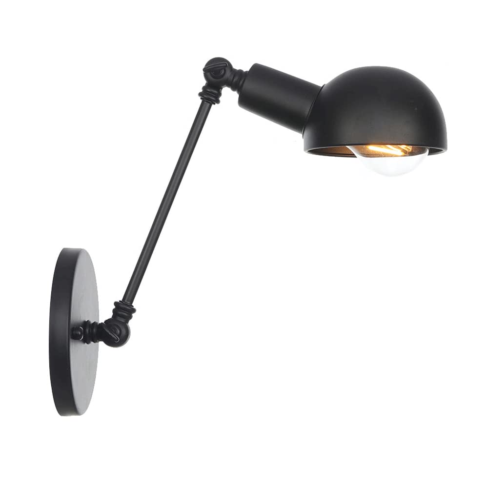 FYZDLAOR Wrought Iron Long Arm Sconces,Hardwired Industrial Wall Sconce,for Kitchen Bedroom Doorwayaisle Stairs Corridor Balcony Restaurant Bar (E27)
