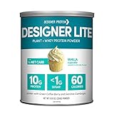 Designer Protein LITE, Low Calorie Natural Protein, Vanilla Cupcake, 9.03 Ounce, Made in the USA