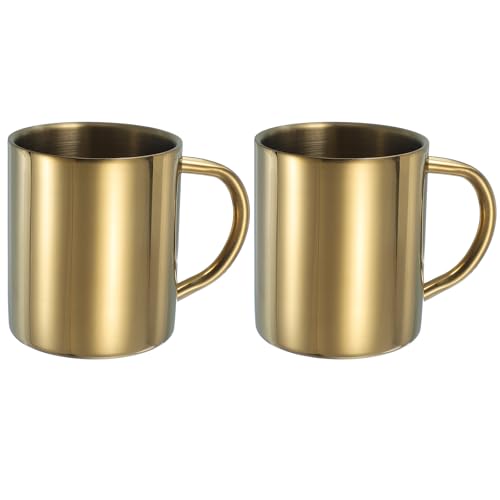 Set de 2 Mugs Metálicos de Café 10 Onzas Doble Pared miniatura 1