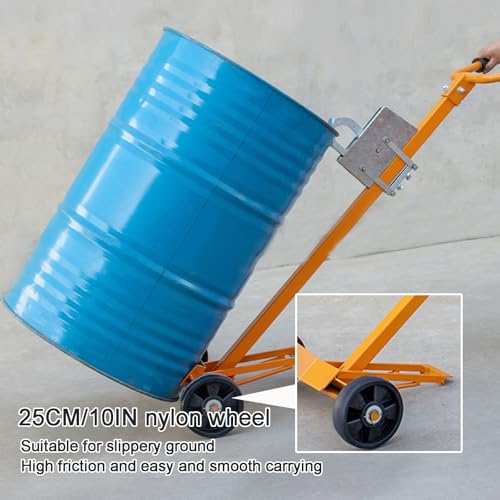 Carretilla para barriles con ruedas de nylon y estructura de acero miniatura 3