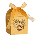 Rulbelok 100 Stück Hochzeits Süßigkeitsboxen, Lovebirds Design, luxuriöse Cut Party Hochzeitsgeschenk Hochzeitsgeschenkbox, groß