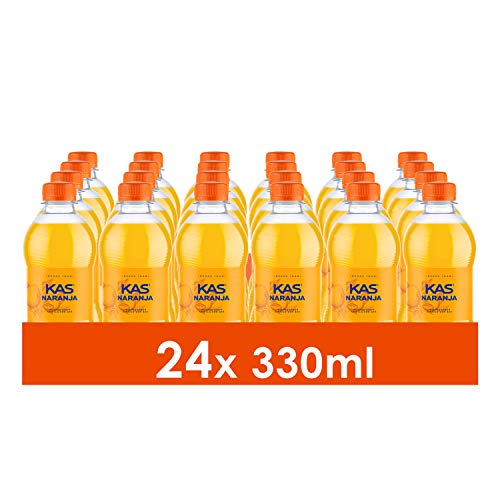 KAS Naranja Refresco Con Sabor, Botella, 24 x 330 ml