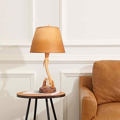 Boncoo Antler Rustic Table Lamp With Usb Port 3 Way Dimmable Touch Lamp Usb Bedside Accent