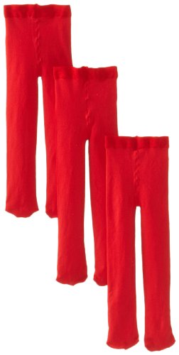 Jefferies Socks Baby-Girls Infant Smooth Microfiber Tights 3 Pair Pack, Red, 6-18 Months - image 1