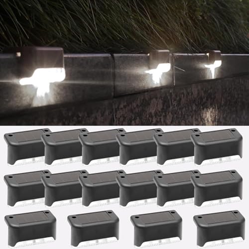 Lampe Solaire pour Extérieur Imperméables, 16 Lampes Solaires de Terrasse, Eclairage à LED Lampe Solaire, Blanc Froid Lumières Solaires Exterieure Jardin,...