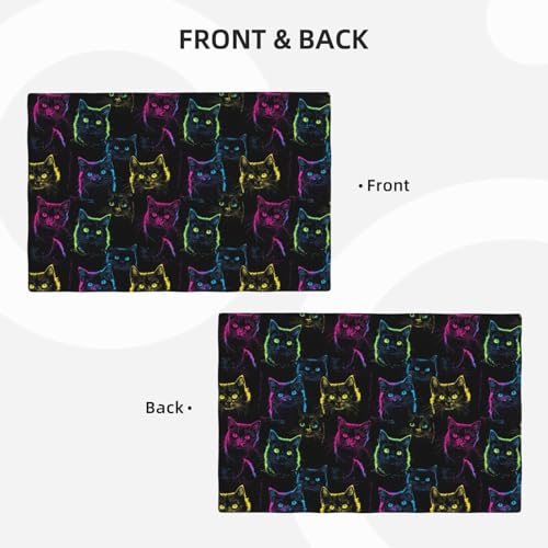Sets de table anti tache chat noir résistant à la chaleur lot 4